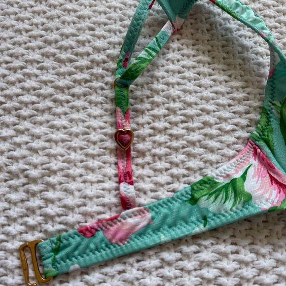 NWT Betsey Johnson Green and Pink Bikini Set in Malibu Print- Size S - Picture 4 of 10